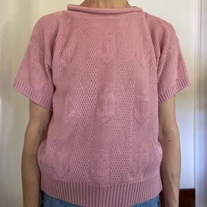Vintage anchor knit short sleeve sweater